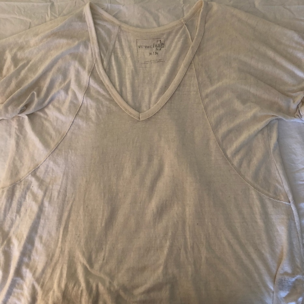 Free people white thin T-shirt